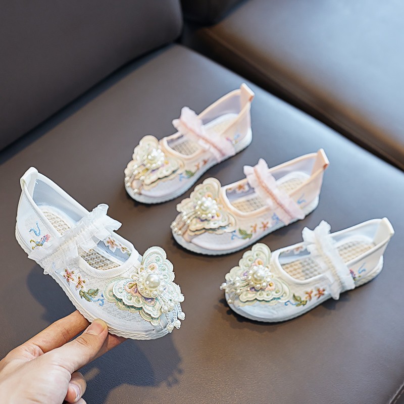 鞋子汉服鞋女童绣花鞋