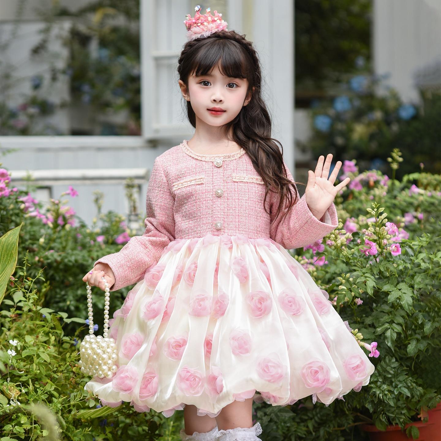 女童公主裙秋冬2025新款儿童小香风连衣裙轻奢女孩洋气礼服裙秋装