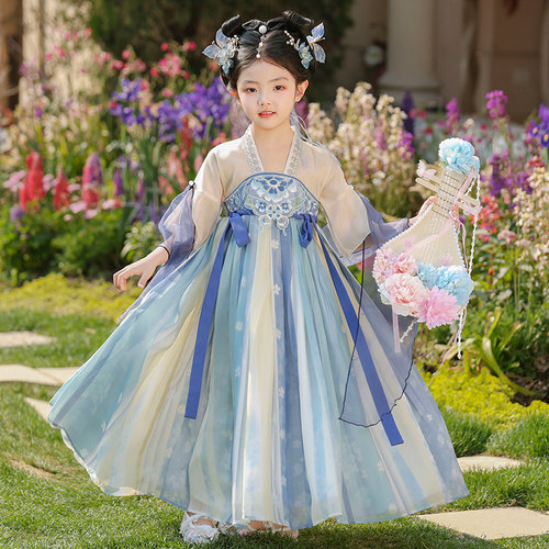 汉服女童古装夏季连衣裙2026超仙儿童新款仙女薄款古风唐装公主裙