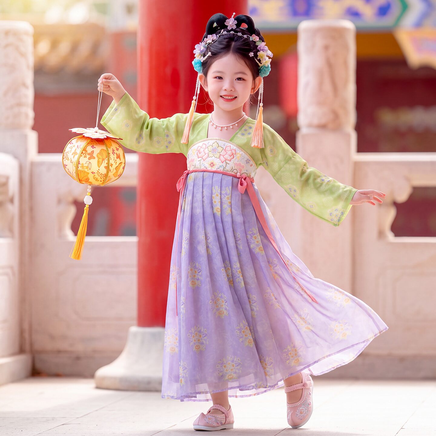 女童古装汉服秋季2026新款儿童仙气中国风公主裙唐装小女孩连衣裙