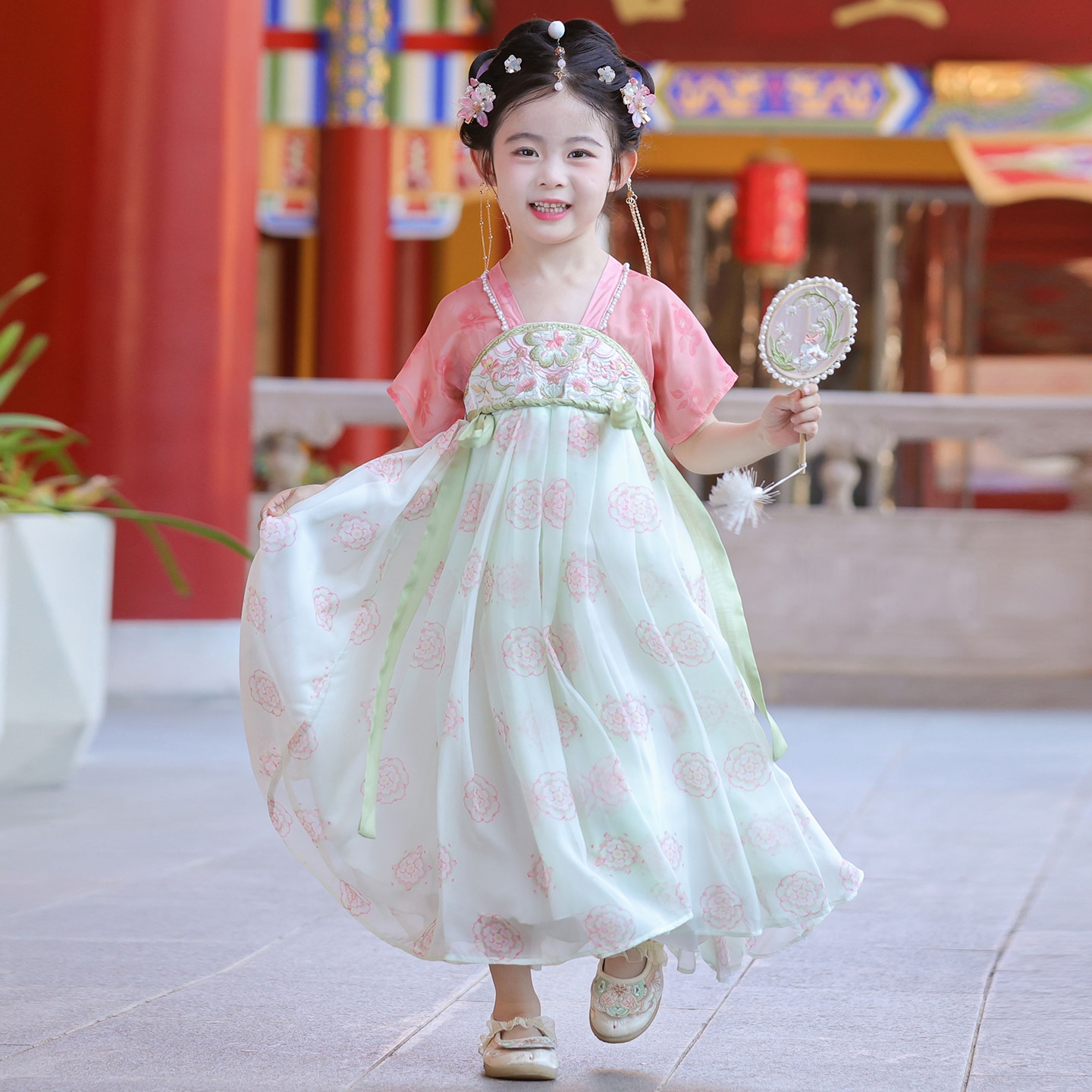 汉服女童2025夏秋季儿童古装中国风超仙唐装古风连衣裙小女孩薄款