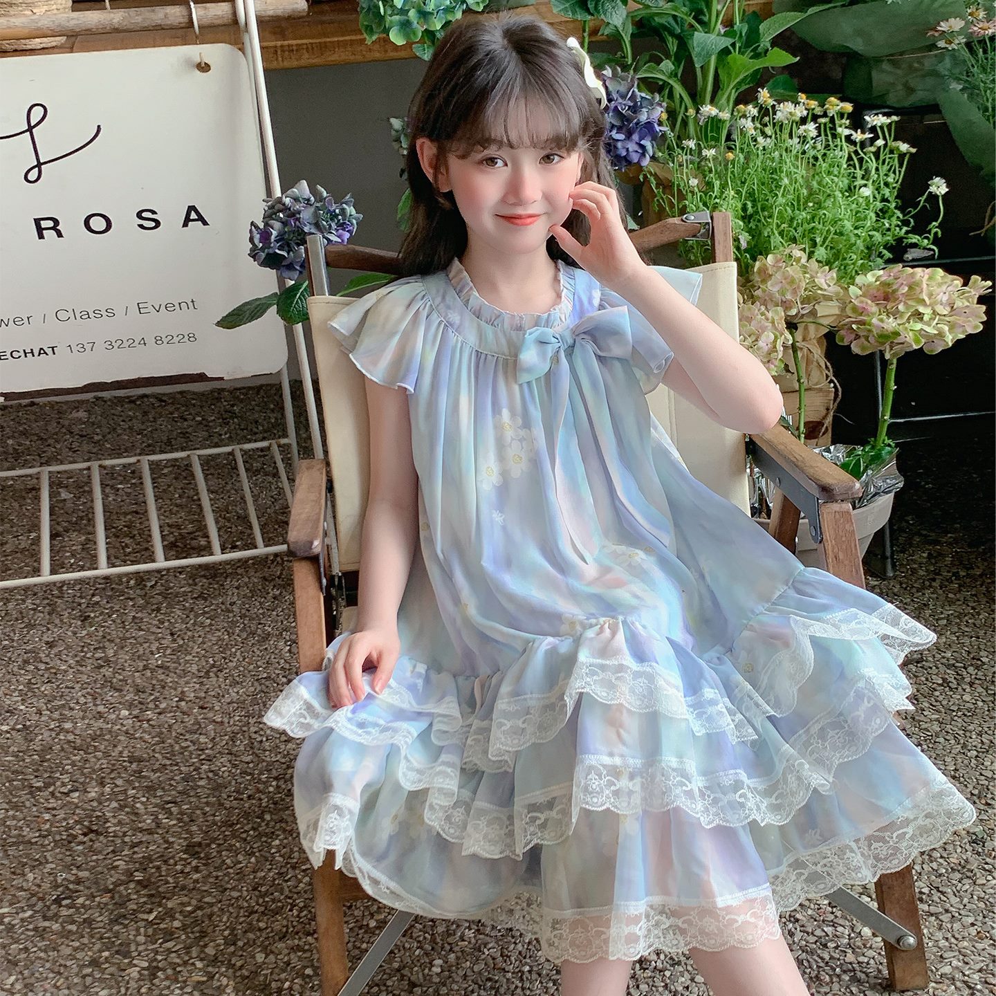 女童夏装连衣裙2025新款洋气儿童装夏季时髦公主裙女孩大童蛋糕裙