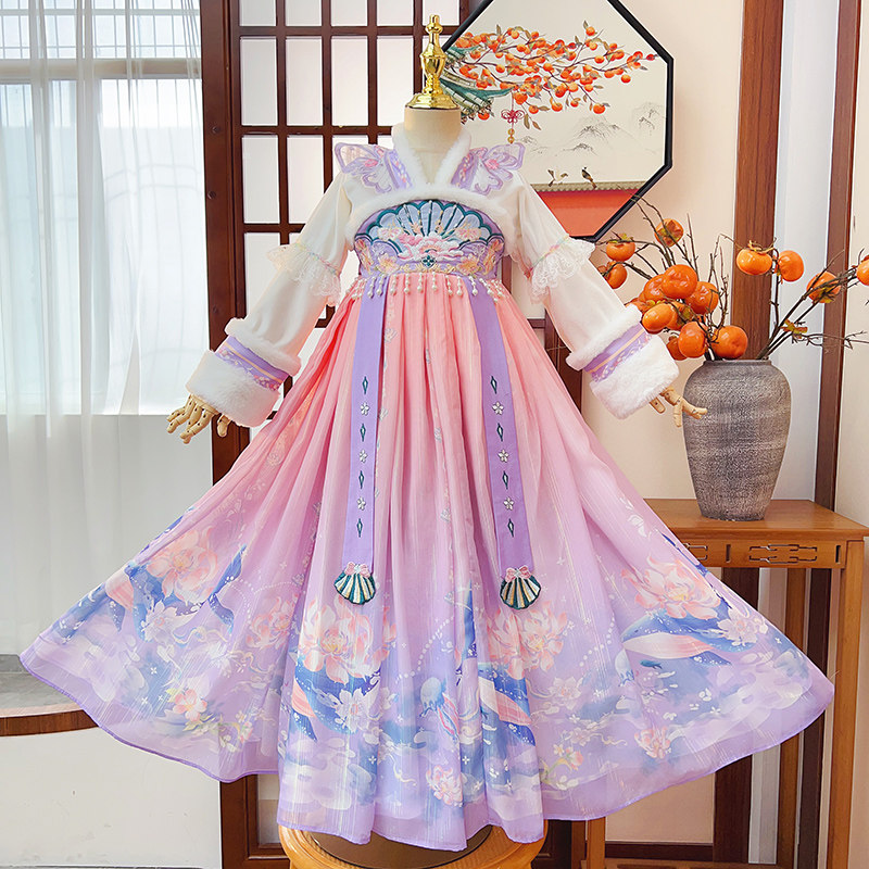 汉服女童加绒冬装国风超仙公主裙小女孩2025新款古装加厚唐装襦裙,童装/婴儿装/亲子装,唐装,淘宝优惠券,粉丝福利购,淘宝优惠卷