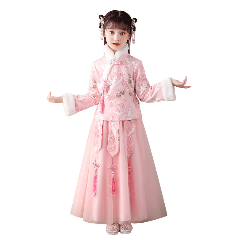 女童秋冬新款汉服连衣裙