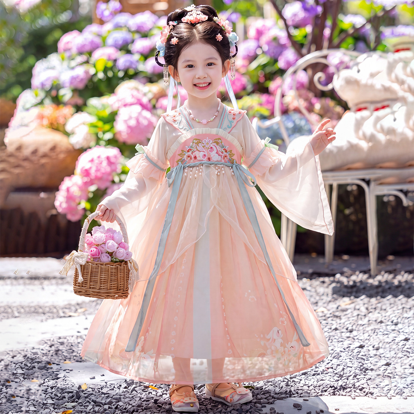 汉服女童春秋2026新款儿童古风襦裙古装女孩超仙连衣裙中国风秋季