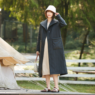 长袖 新款 翻领纯色中长款 宽松韩版 棉服 羽绒服打底潮妈时尚 孕妇冬季