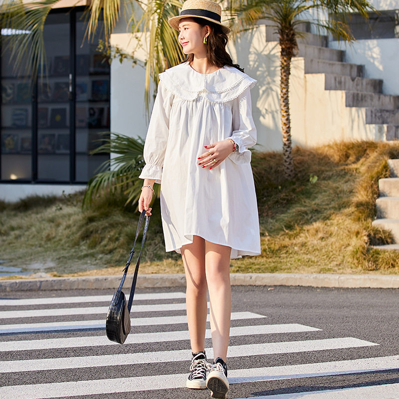 孕妇装宽松娃娃领连衣裙大码甜美2026春夏纯色百搭时尚减龄孕妇裙,孕妇装/孕产妇用品/营养,连衣裙,淘宝优惠券,粉丝福利购,淘宝优惠卷