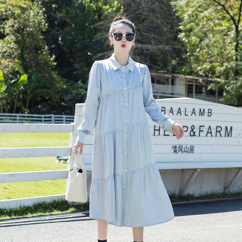 孕妇春装连衣裙时尚潮妈哺乳春秋长款大码早春宽松气质蛋糕孕妇裙