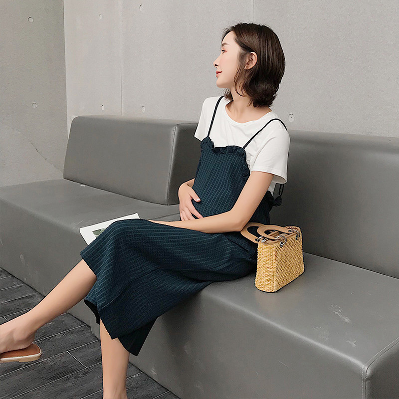 孕妇裤子夏薄款七分裤夏天2019新款时尚夏装潮妈外穿7分裤夏季款