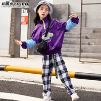 Trang phục khiêu vũ đường phố của phụ nữ Quần kẻ sọc đen trắng Quần áo hiphop hip hop nhạc jazz nhảy phù hợp với xu hướng quần áo trẻ em - Trang phục trang phục biểu diễn động vật cho bé