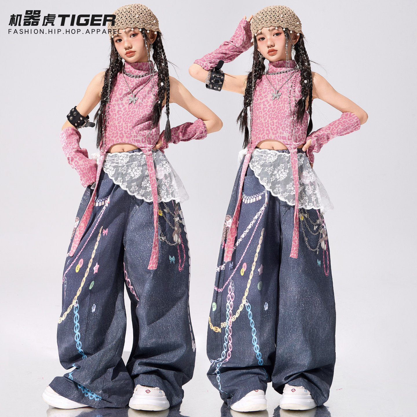 爵士舞女童服装潮酷时髦少儿jazz街舞演出服元旦表演女团酷辣走秀