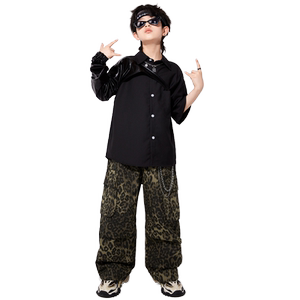 儿童街舞潮服嘻哈套装hiphop女童爵士舞蹈装少儿演出服童装夏季
