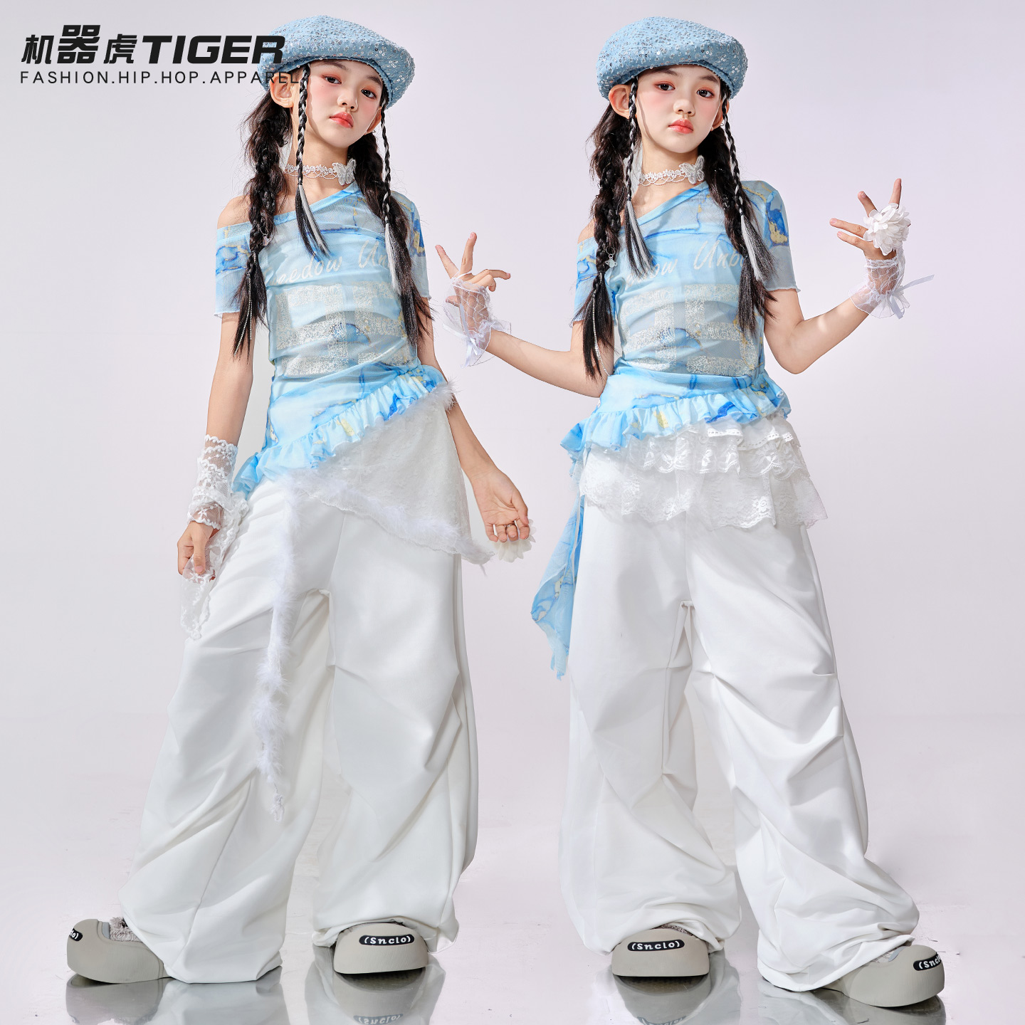 爵士舞女童服装夏女团甜酷风jazz街舞走秀时髦潮酷演出服少儿表演