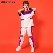 Trang phục trẻ em ngày bé gái hip-hop thiết lập hiệu suất quần áo nhảy jazz trang phục cô gái hip hop hiphop quần áo thủy triều - Trang phục