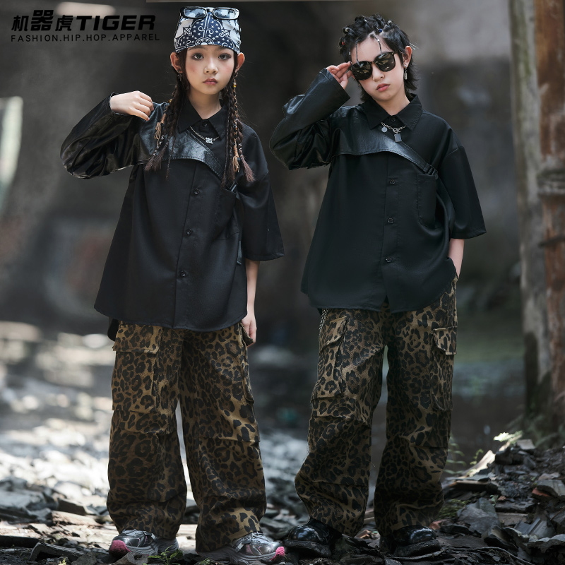 街舞嘻哈套装帅气潮服少儿hiphop架子鼓演出服儿童走秀爵士舞服装
