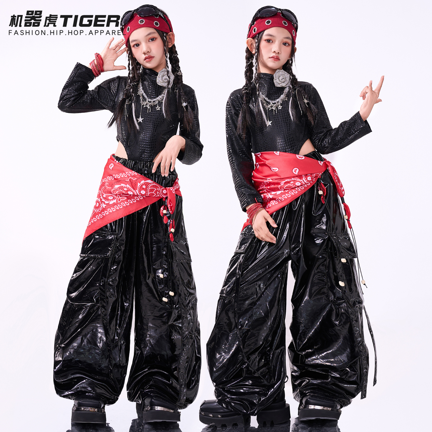 爵士舞女童服装时髦潮酷少儿JAZZ街舞演出服女团走秀表演服甜酷风