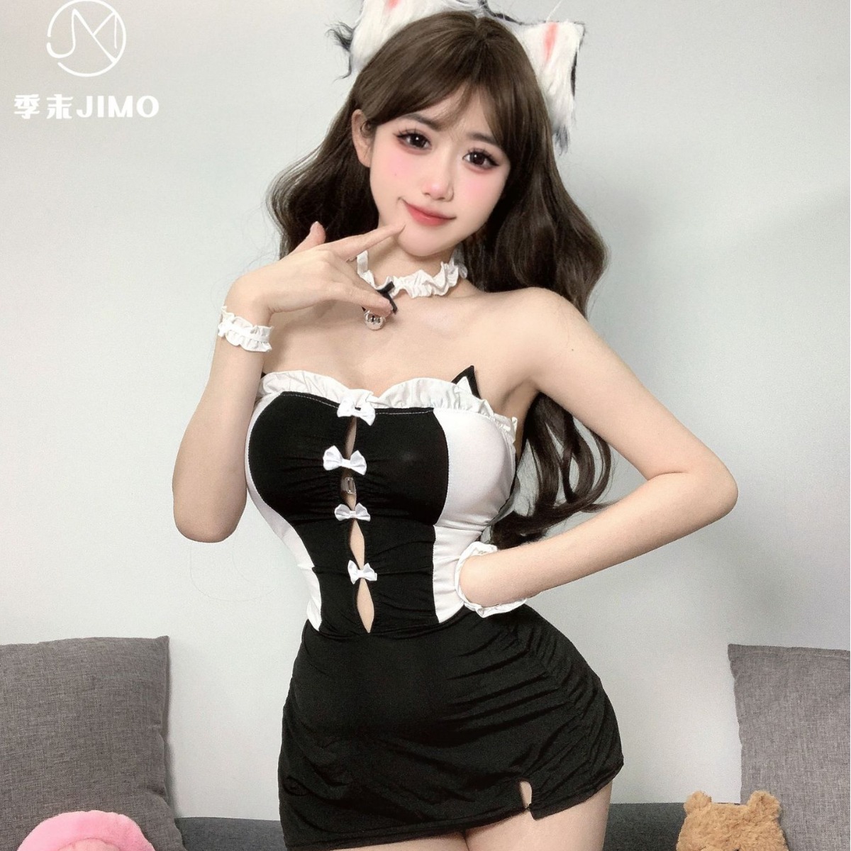 内衣猫女郎性感套装露臀开档cos装