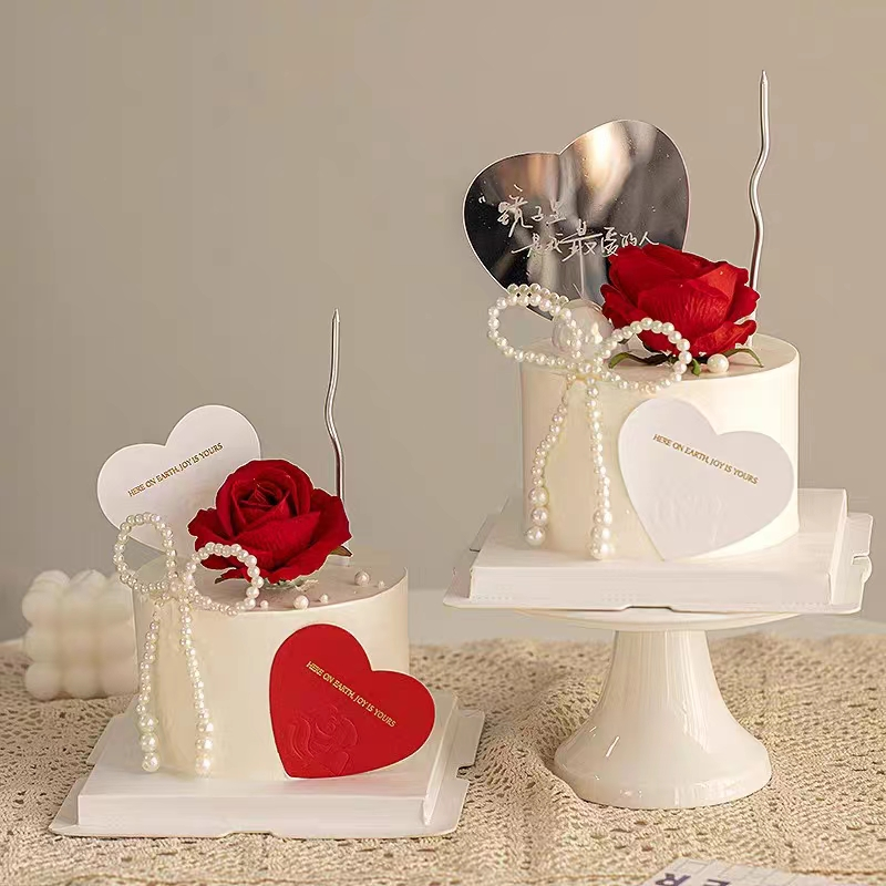 女神情人节爱心蛋糕装饰摆件镜子里是我爱的人情侣玫瑰花网红插件,节庆用品/礼品,节日装扮用品,淘宝优惠券,粉丝福利购,淘宝优惠卷