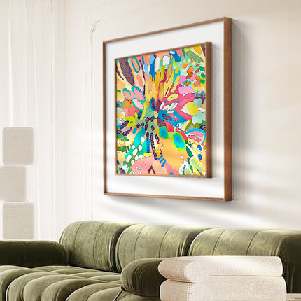 花色 多巴胺潮流色彩客厅装饰画小众艺术ins抽象植物花卉挂画墙画