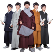 僧装 尚远毛绒加绒套装 长短伽蓝中褂背心僧衣服装