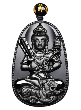 黑曜石十二生肖虚空属虎吊坠