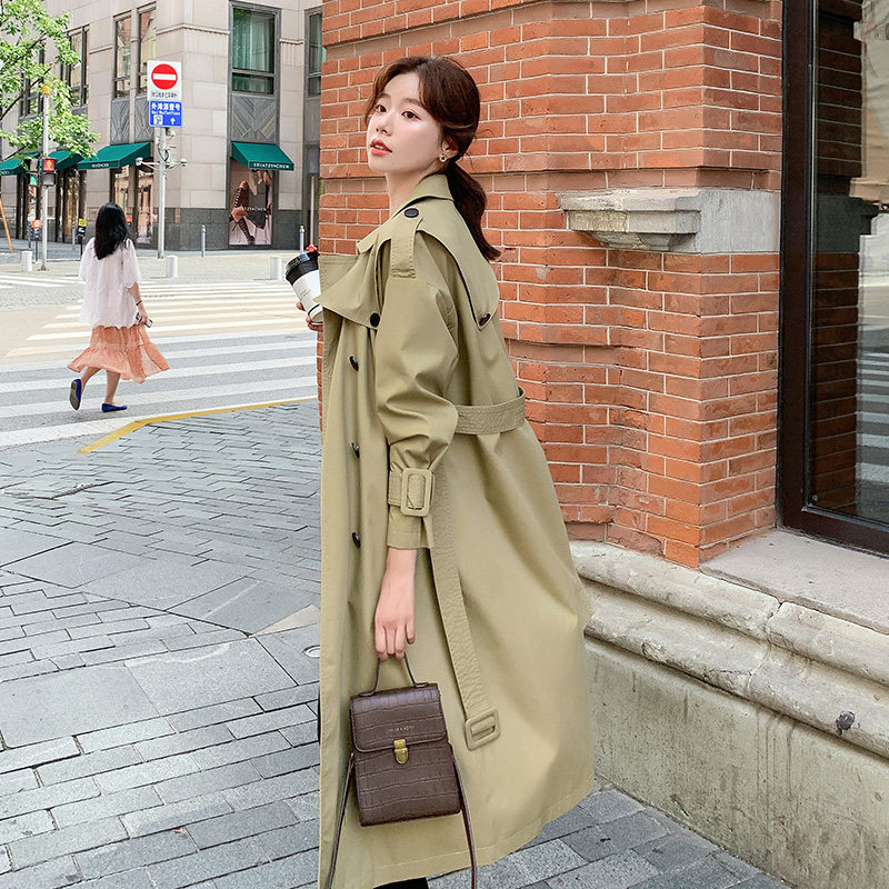 风衣女中长款2020新款秋装韩版小个子今年流行英伦风过膝大衣外套