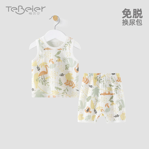 夏季婴儿背心短裤套装