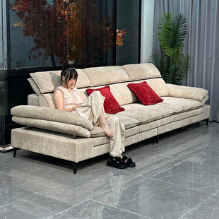 棉麻高靠背可拆洗布艺沙发家用客厅小户型直排现代简约风 2025新款