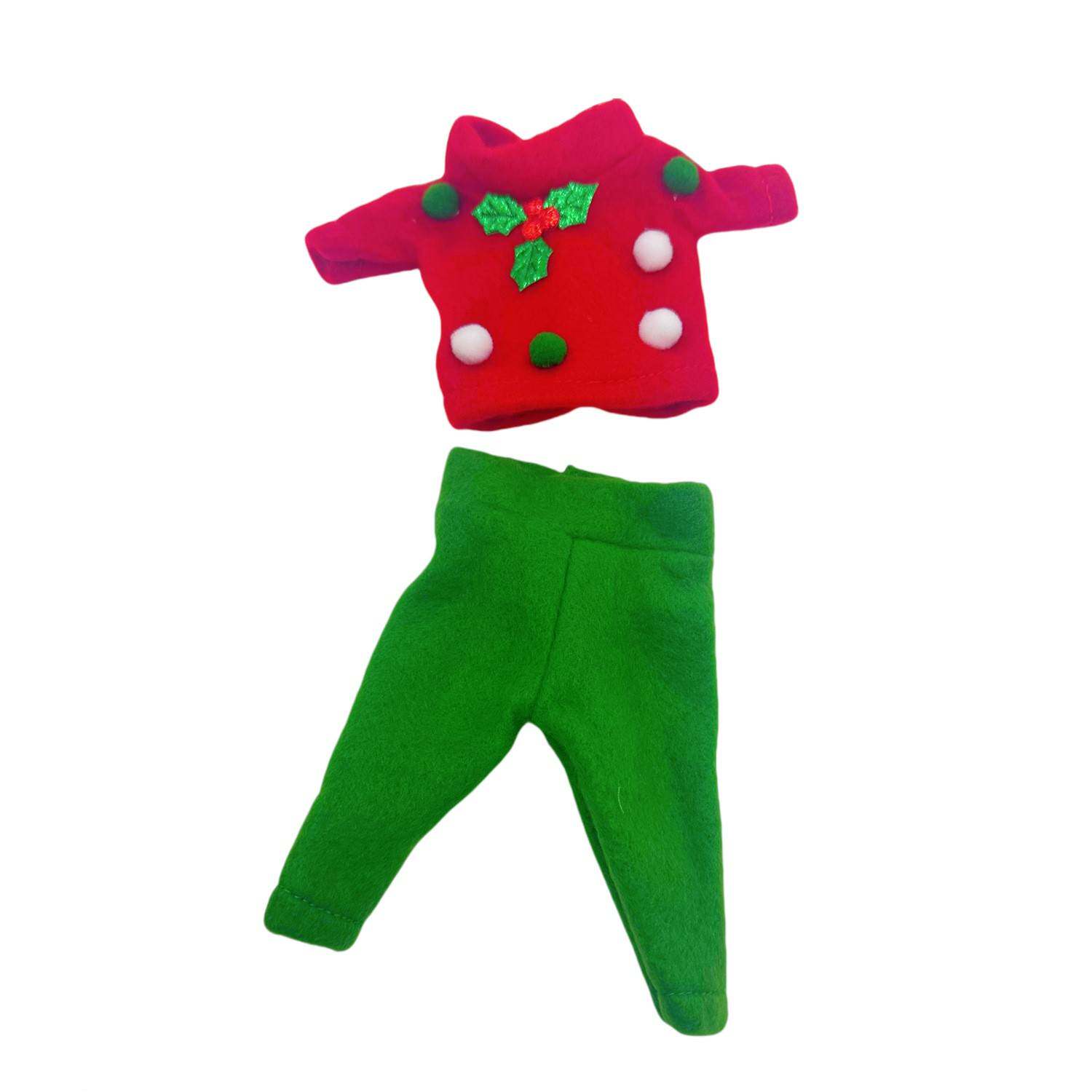 跨境圣诞精灵娃娃衣服Christmas elf精灵圣诞套装厂家直销