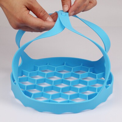 硅胶蒸笼篮 硅胶多功能鸡蛋蒸笼 蒸蛋架 silicone bakeware sling