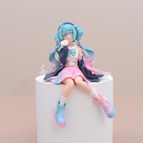 可爱少女初音PVC手办潮玩摆件模型景品 压泡面 车载公仔盒装