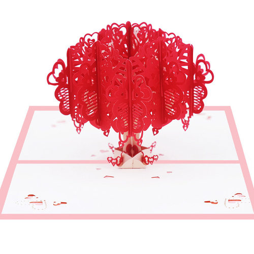 供应立体贺卡爱心树3d卡片创意