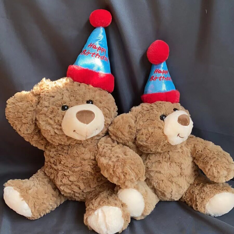 可爱礼品泰迪熊公仔生日帽玫瑰熊玩偶毛绒儿童女生玩具情人节礼