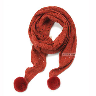 纯山羊绒毛球三角围巾披肩女时尚大气多功能造型装饰纯色小围脖