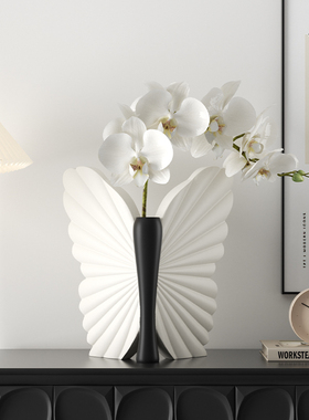 艺术蝴蝶花瓶摆件创意客厅插花器电视柜玄关柜装饰品高级感中古风