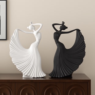 轻奢欧式 饰 复古舞女摆件艺术格调工艺品高档客厅玄关电视柜酒柜装