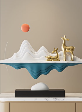 福鹿迎财创意悬浮工艺品摆件