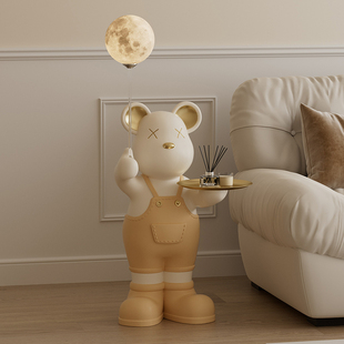 网红暴力熊客厅大型摆件落地灯奶油风电视柜沙发边装饰品乔迁礼物