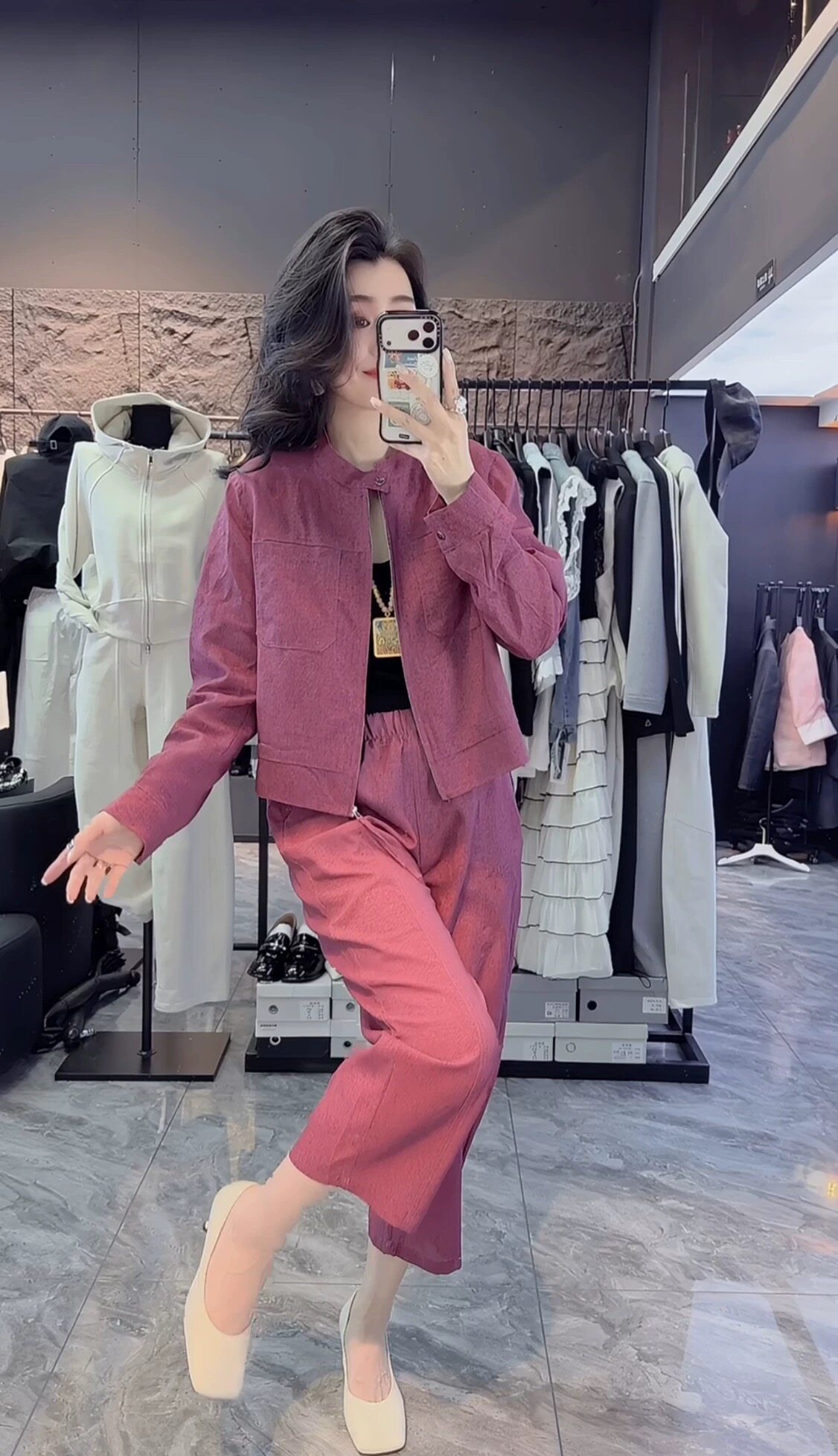 欧货时尚苎麻宽松夹克外套九分阔腿裤套装女2026春上衣裤子两件套