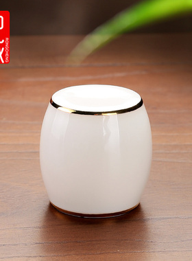 羊脂玉瓷盖置茶壶盖碗盖子配件白瓷陶瓷盖置壶盖托茶具垫茶道摆件