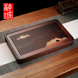 竹制长方形茶盘家用茶桌托盘沥水功夫茶具干泡盘小型储水式小茶台