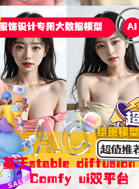 Ai生成式服饰设计2大数据模型Ai出图人工智能webui comfyui专用