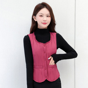 轻薄打底保暖马夹坎肩修身 秋冬季 百搭内胆 25年新款 羽绒马甲女士款