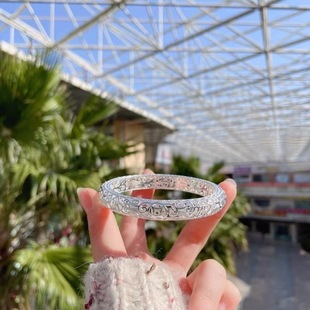 999纯银镂空花丝手镯女小众简约百搭铜钱招财实心手环送女友闺蜜