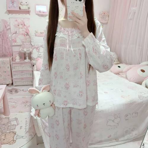美乐蒂日系甜美薄款女睡衣套装