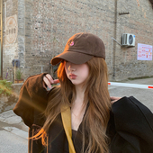 2025新款 小字母s咖啡色棒球帽女ins博主款 显脸小宽檐鸭舌帽子男潮