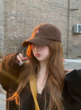 2025新款小字母s咖啡色棒球帽女ins博主款显脸小宽檐鸭舌帽子男潮