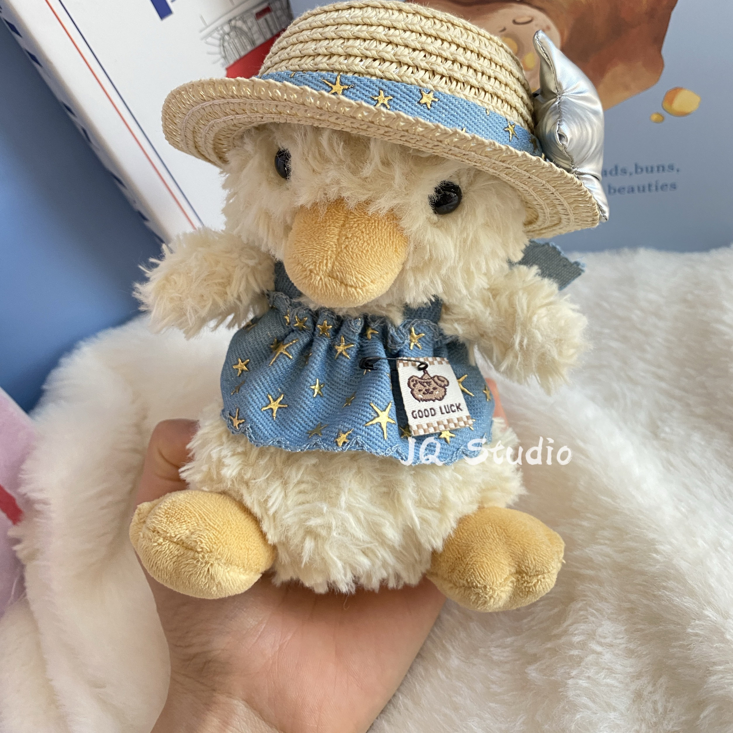 jellycat15cm小鸭娃衣帽子围巾