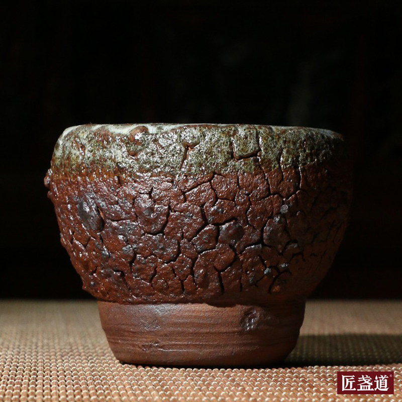 金刚爆裂纹手工日式侘寂建盏茶杯