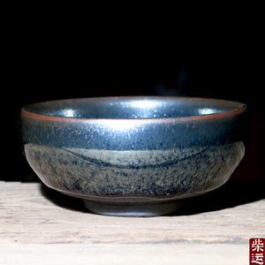 铁盏门建盏龙窑柴烧银蓝毫全手工
